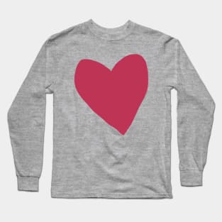 Viva Magenta Heart Love for Valentines Day Graphic Long Sleeve T-Shirt